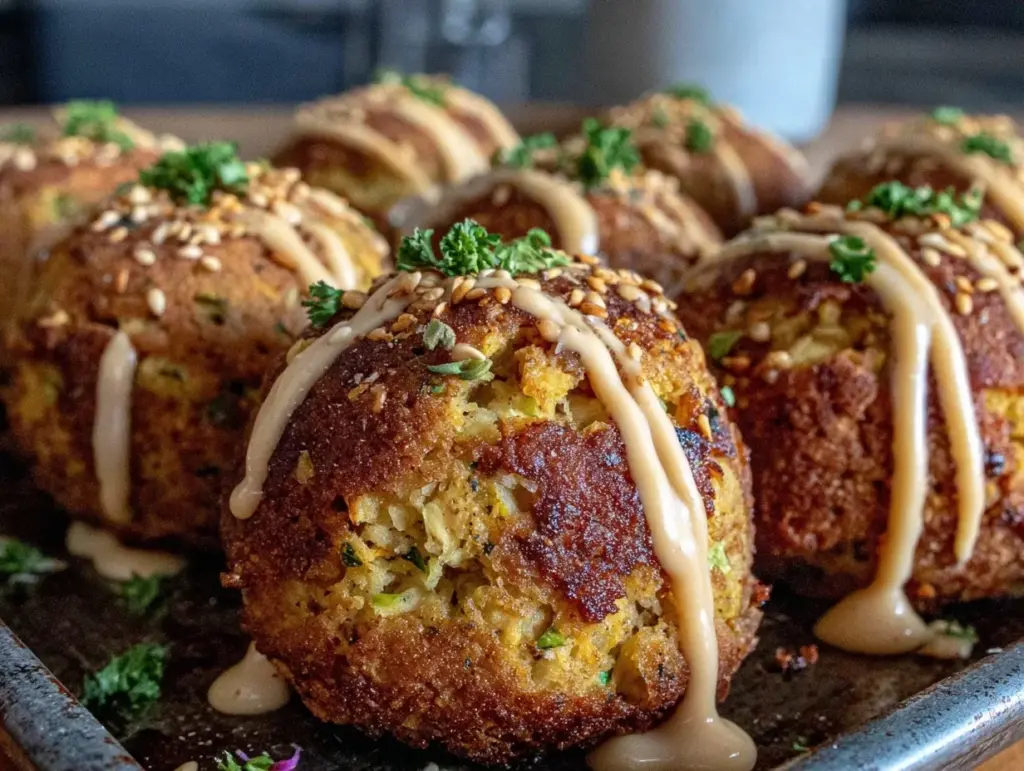 crispy sheet pan baked falafel - featured image