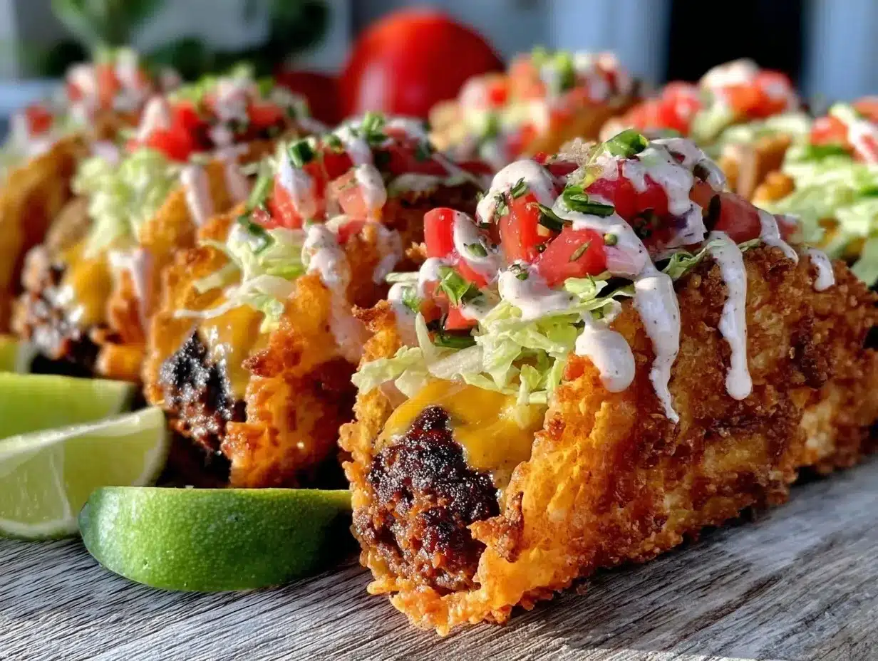 Crispy Smash Burger Tacos preparation steps