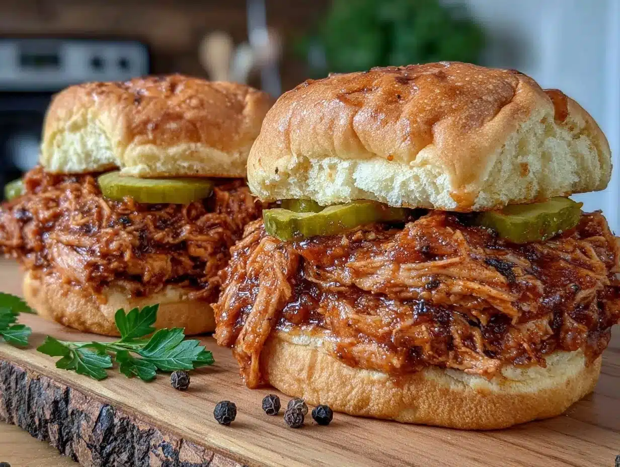 easy crockpot Mississippi chicken sandwiches preparation steps