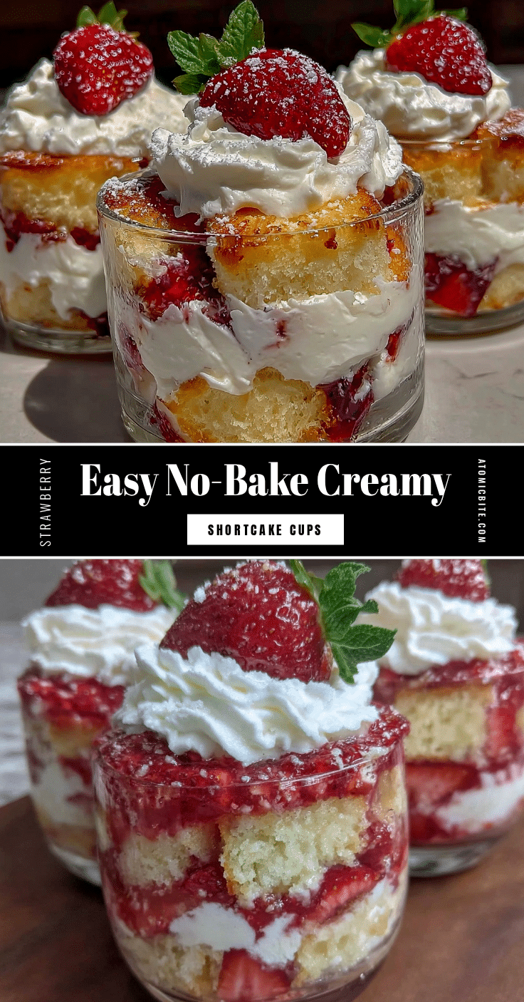 easy no bake strawberry shortcake trifle cups recipe