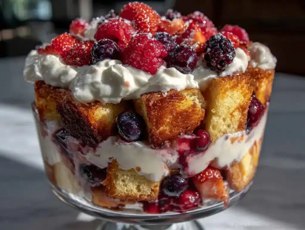 easy red white and blue trifle - featured image