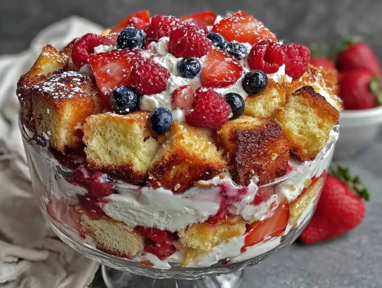 easy red white and blue trifle preparation steps