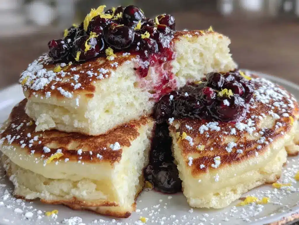 fluffy lemon ricotta pancakes - featured image