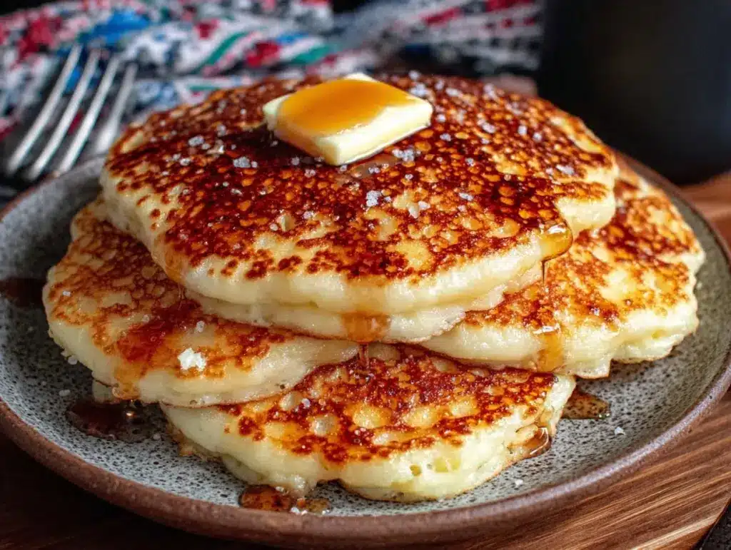 fluffy sourdough discard pancakes - featured image