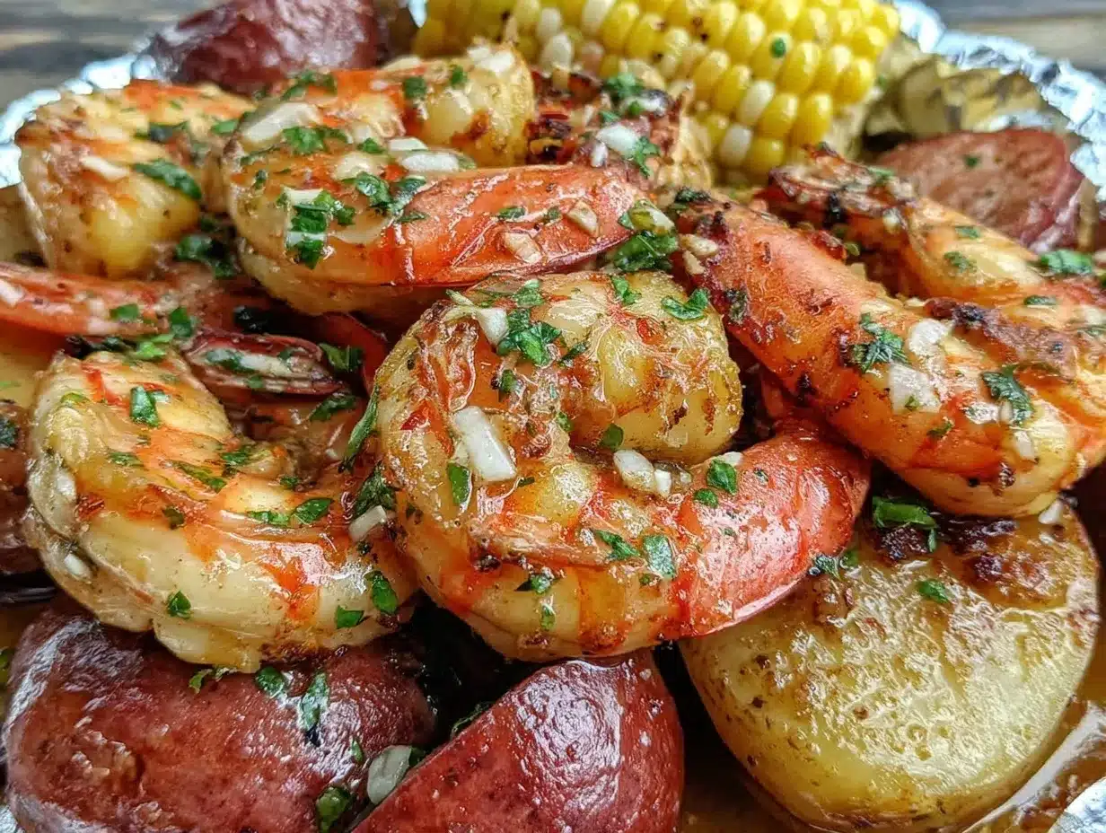 foil packet garlic butter shrimp boil preparation steps