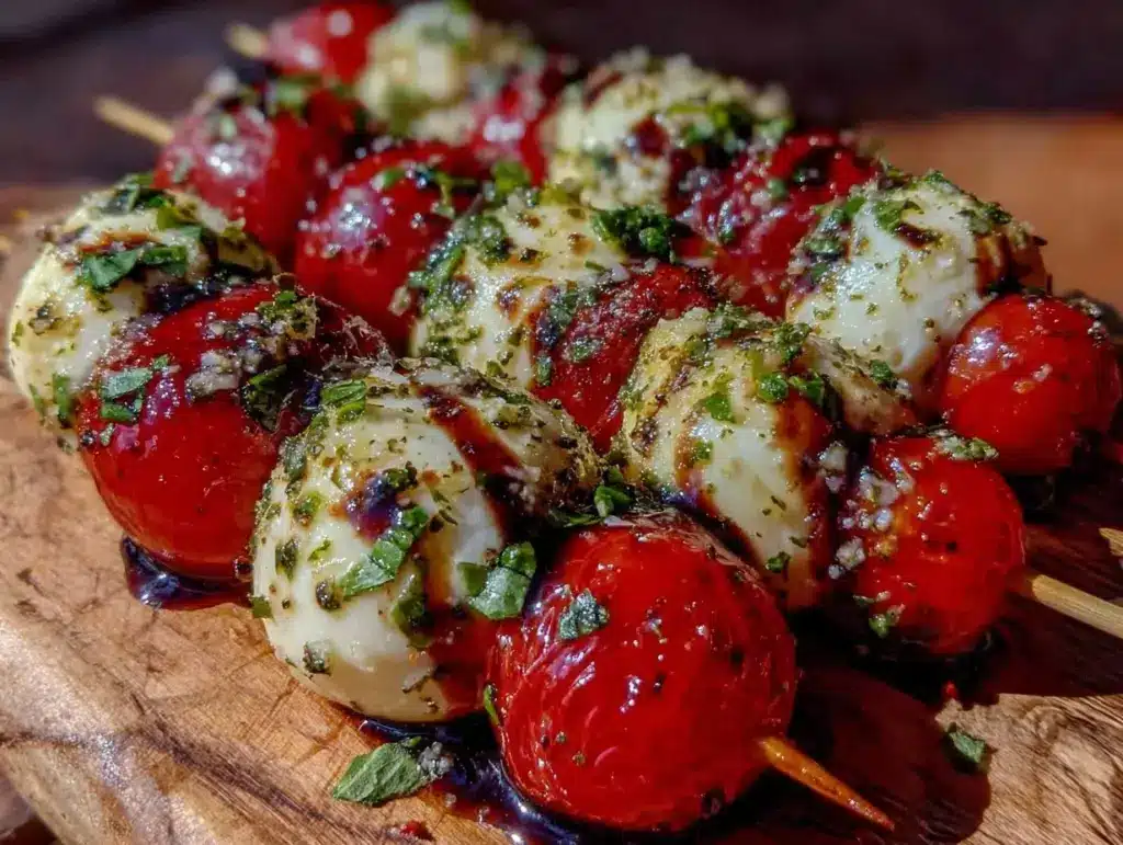 fresh caprese skewers - featured image