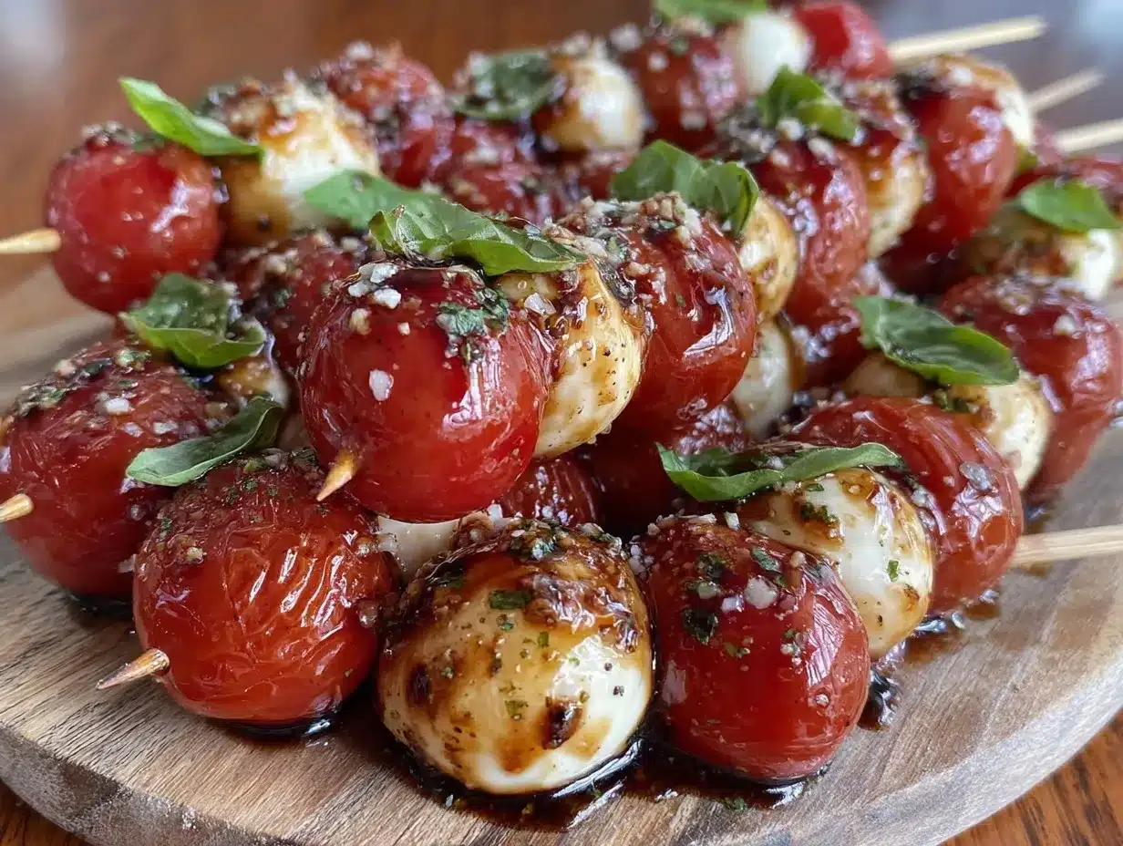 fresh caprese skewers preparation steps