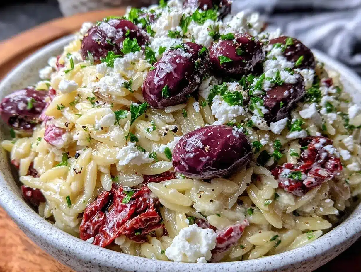 fresh greek orzo salad preparation steps