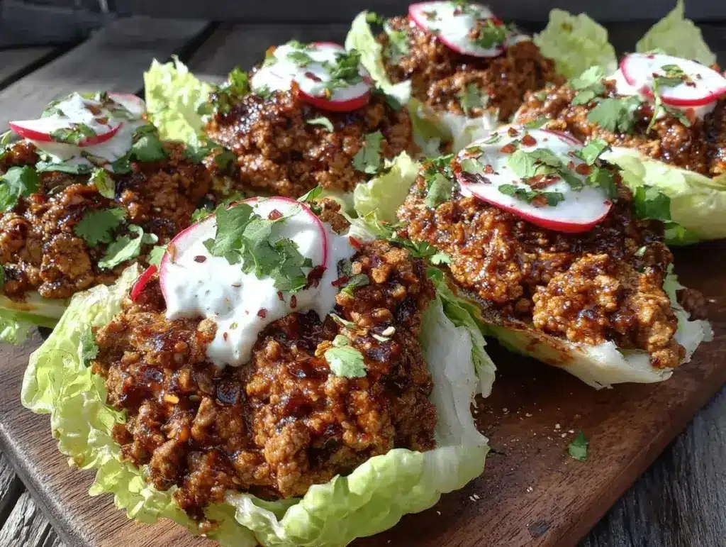 fresh ground turkey taco lettuce wraps - featured image