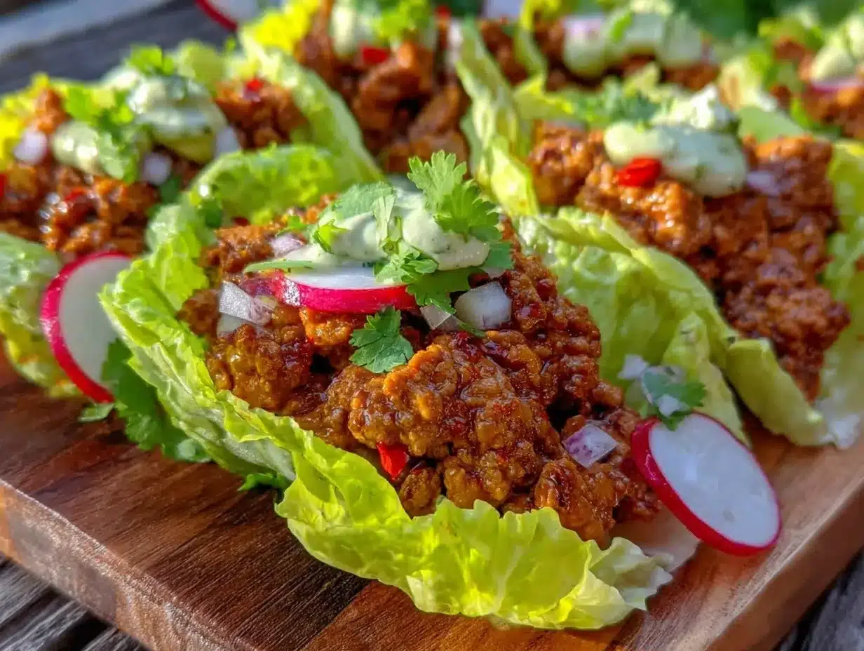 fresh ground turkey taco lettuce wraps preparation steps