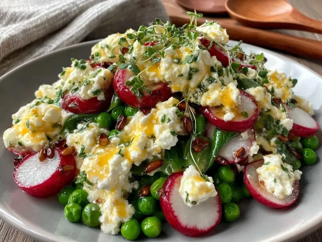 fresh spring pea and radish salad - featured image