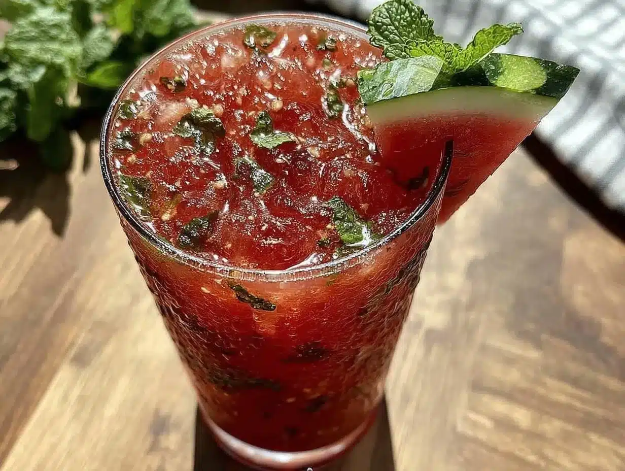 fresh watermelon mint agua fresca preparation steps