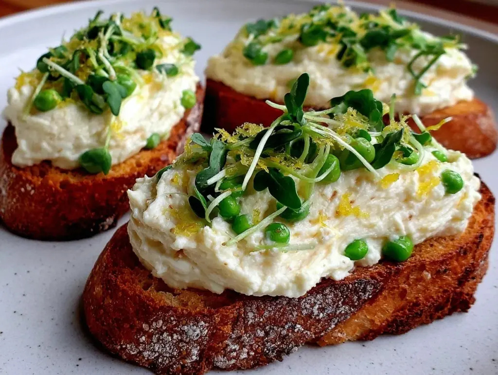 fresh whipped ricotta crostini - featured image