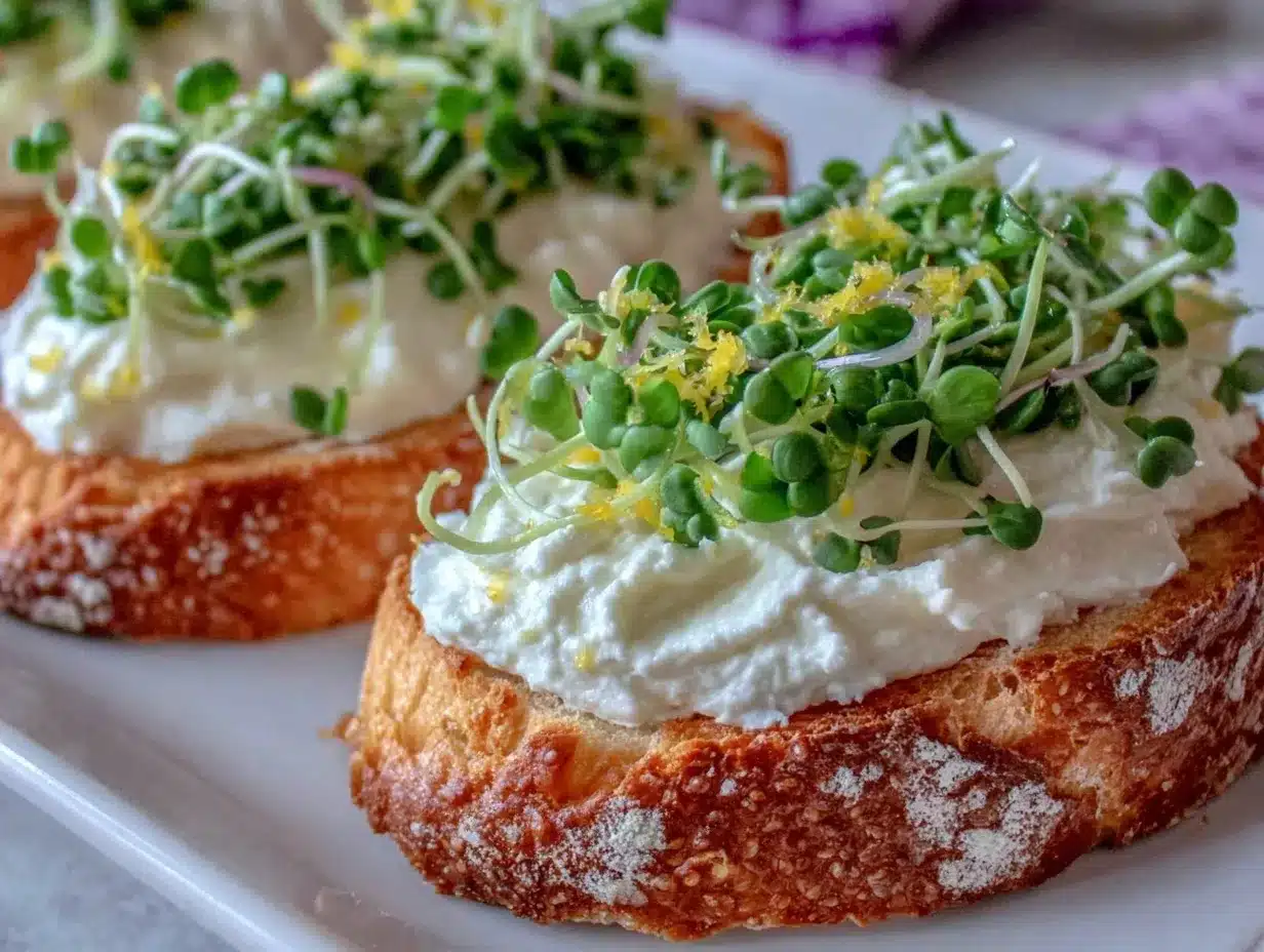 fresh whipped ricotta crostini preparation steps