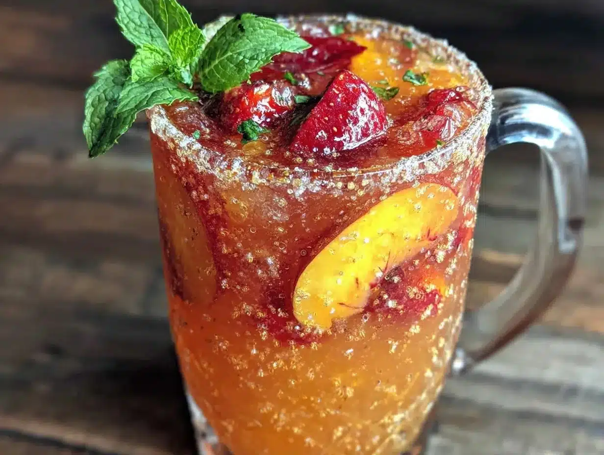 frozen peach bellini pitcher preparation steps