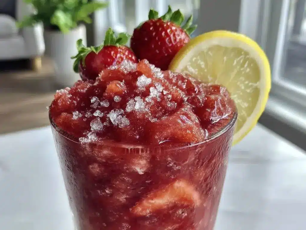 frozen strawberry lemonade slushie - featured image