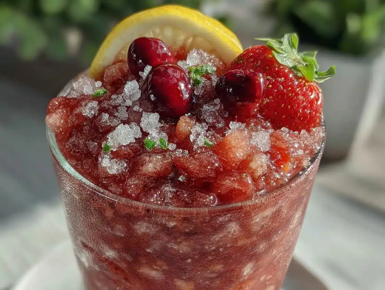 frozen strawberry lemonade slushie preparation steps