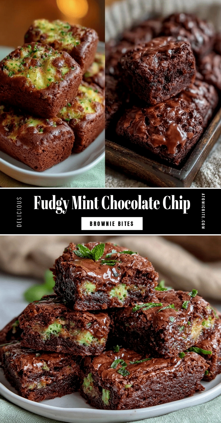 fudgy mint chocolate chip brownie bites recipe