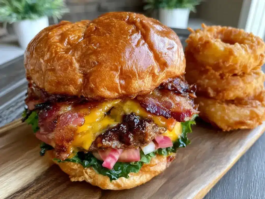 grilled BBQ bacon cheeseburger - featured image