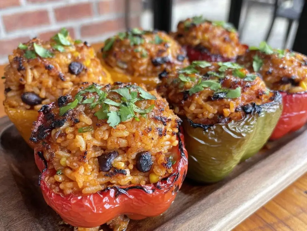 grilled stuffed bell peppers - featured image