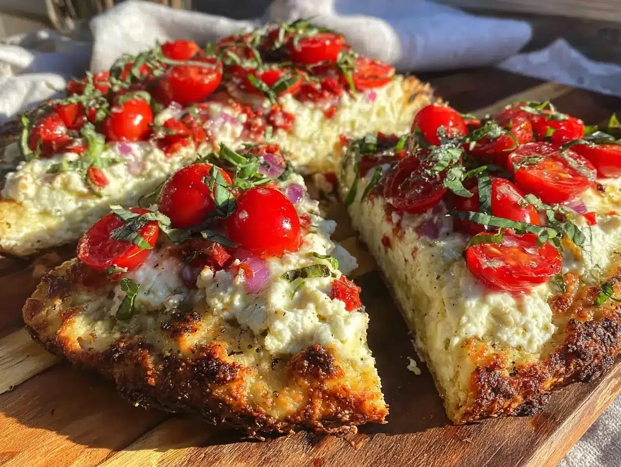 healthy high-protein cottage cheese flatbread pizza preparation steps