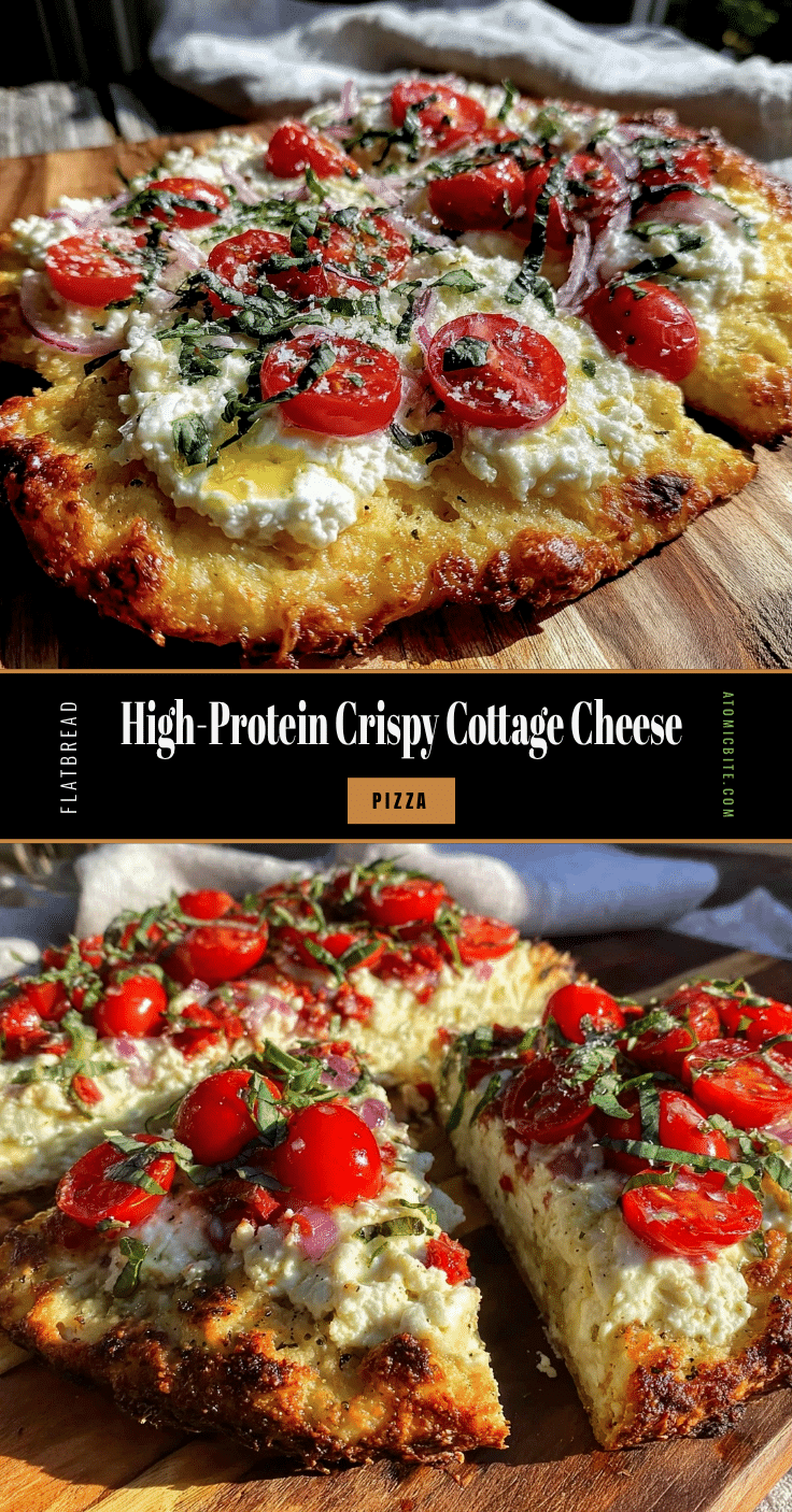 healthy high-protein cottage cheese flatbread pizza recipe