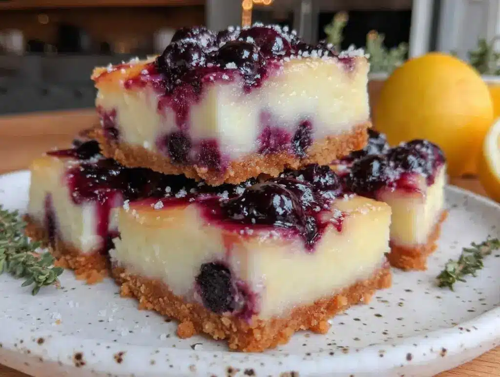 lemon blueberry cheesecake bars - featured image