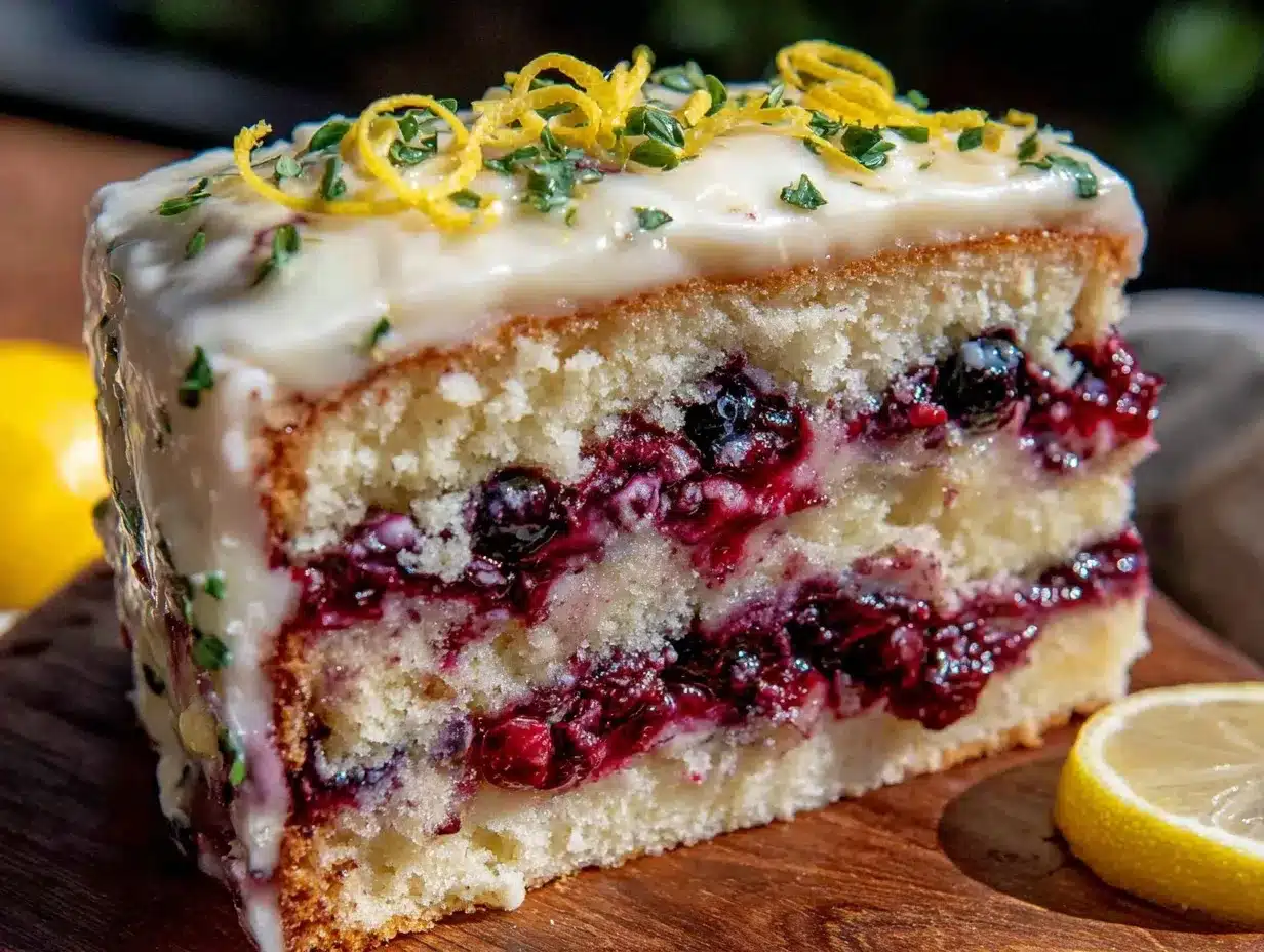lemon blueberry layer cake preparation steps