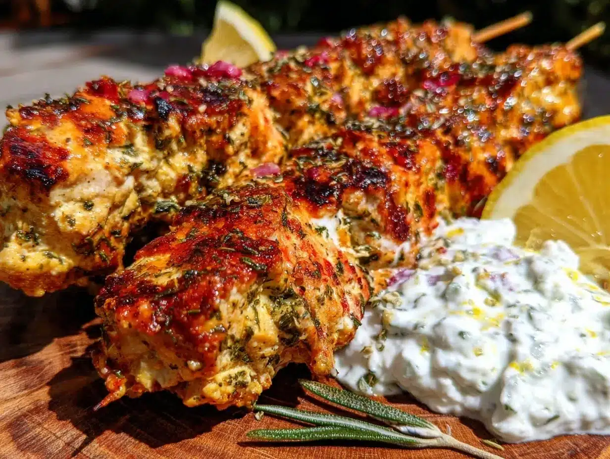 lemon herb grilled chicken souvlaki preparation steps
