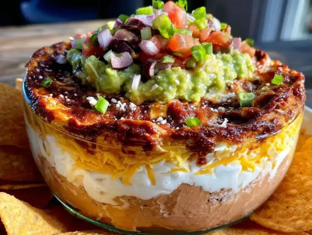 mason jar seven layer dip - featured image