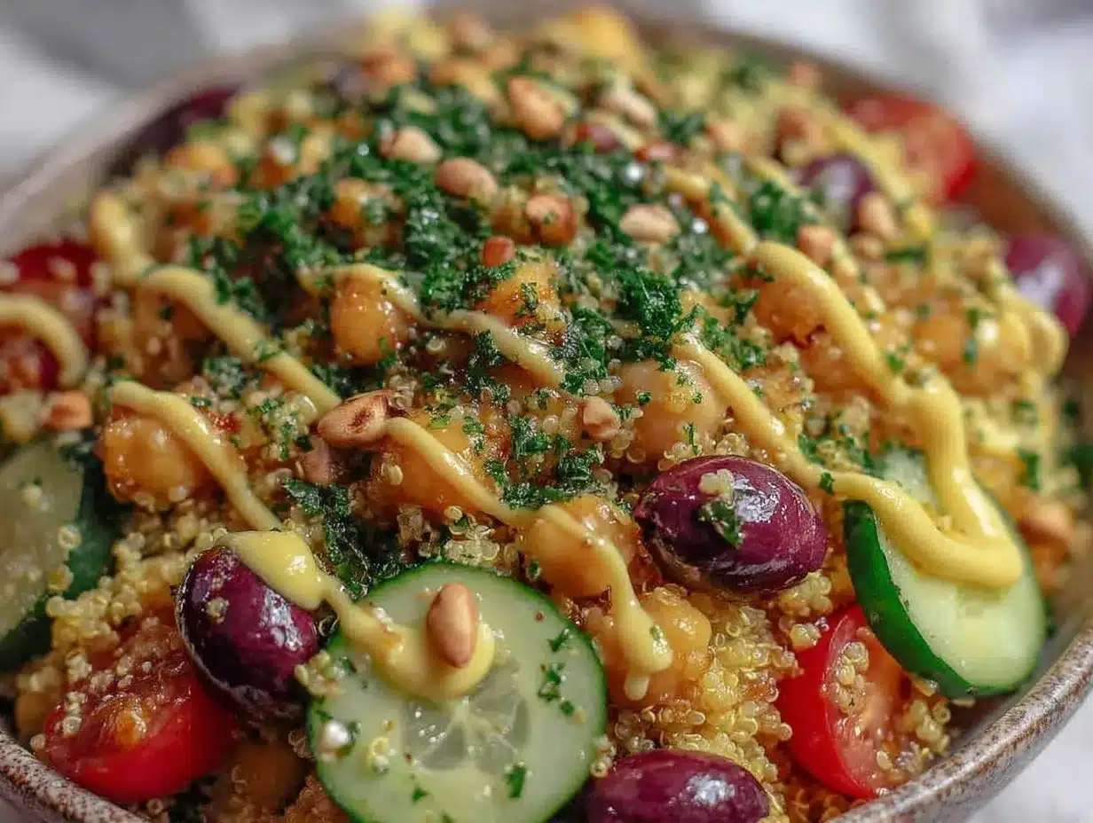 Mediterranean Chickpea and Cucumber Grain Bowl preparation steps