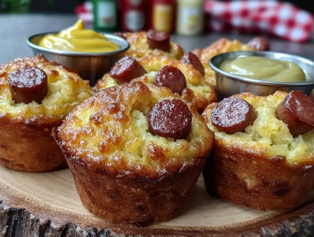 mini corn dog muffins - featured image