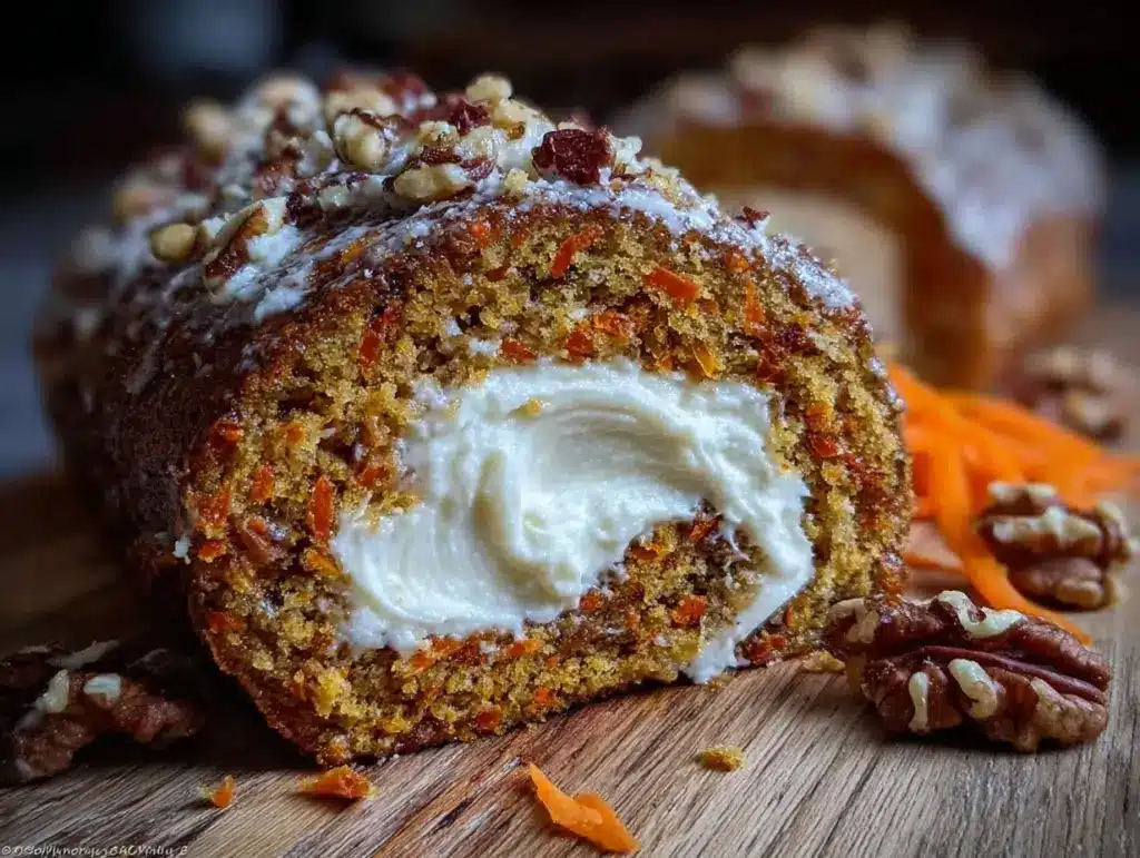 moist carrot cake Swiss roll - featured image