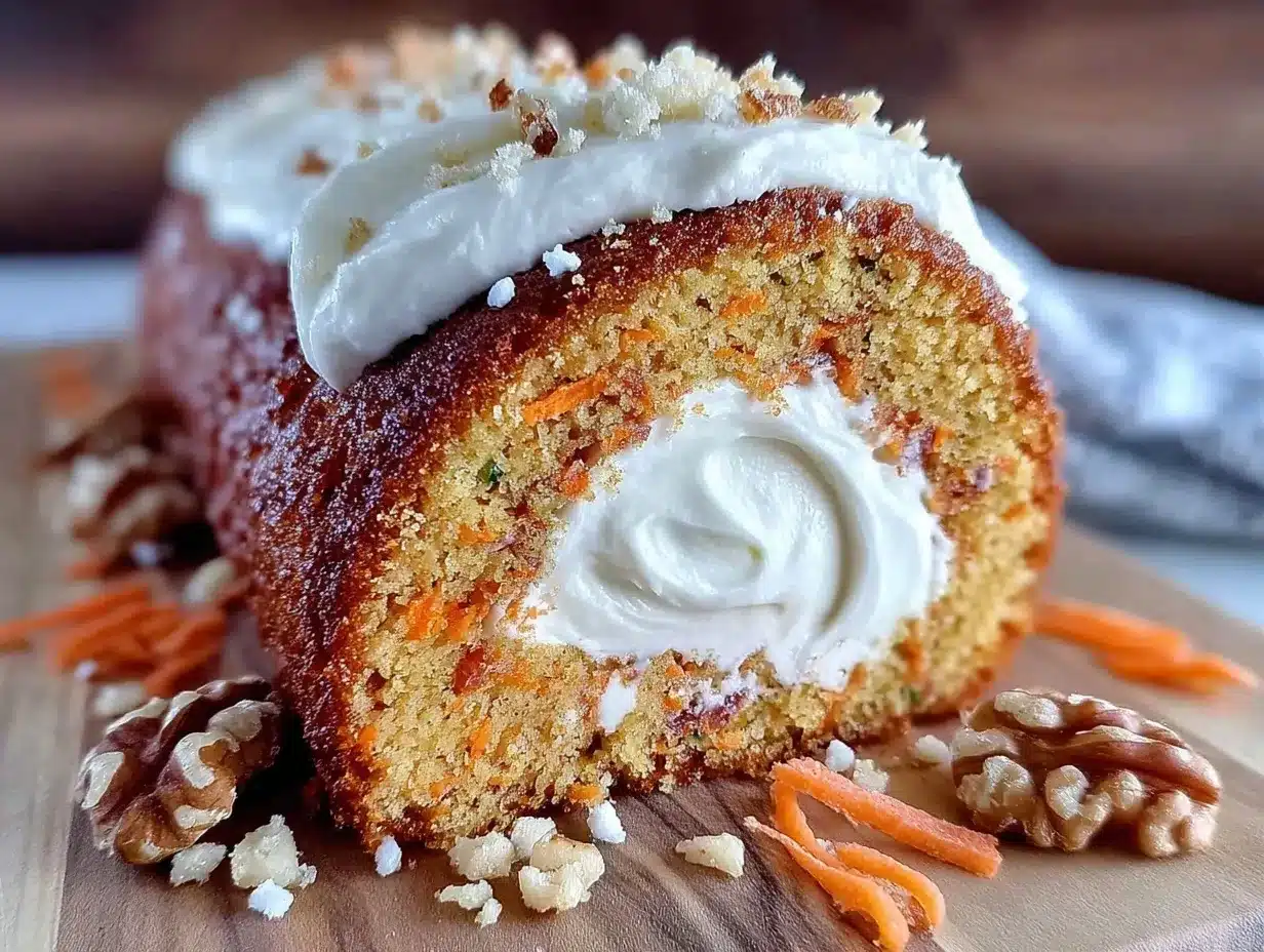 moist carrot cake Swiss roll preparation steps