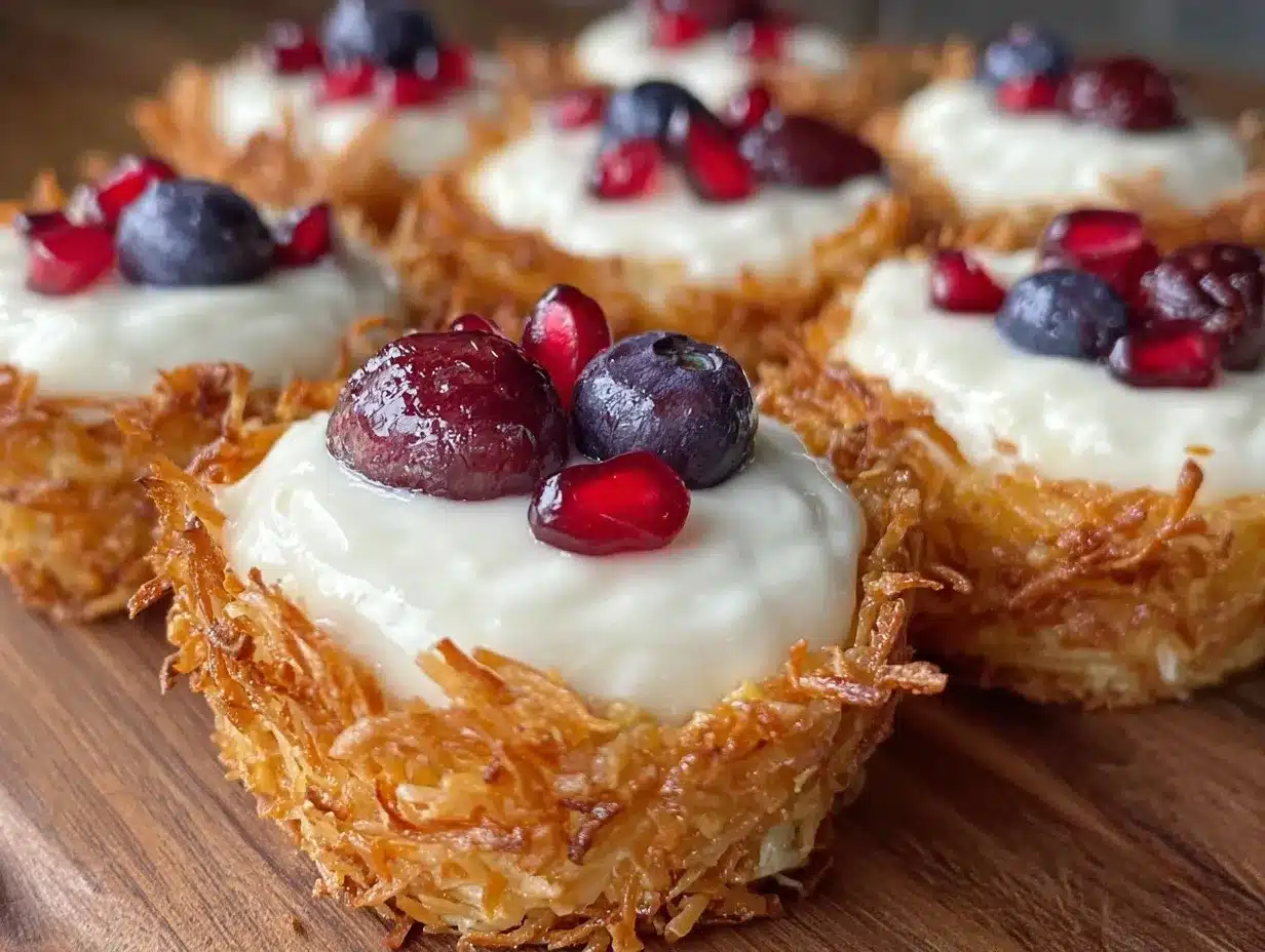 no-bake mini coconut cream nests preparation steps
