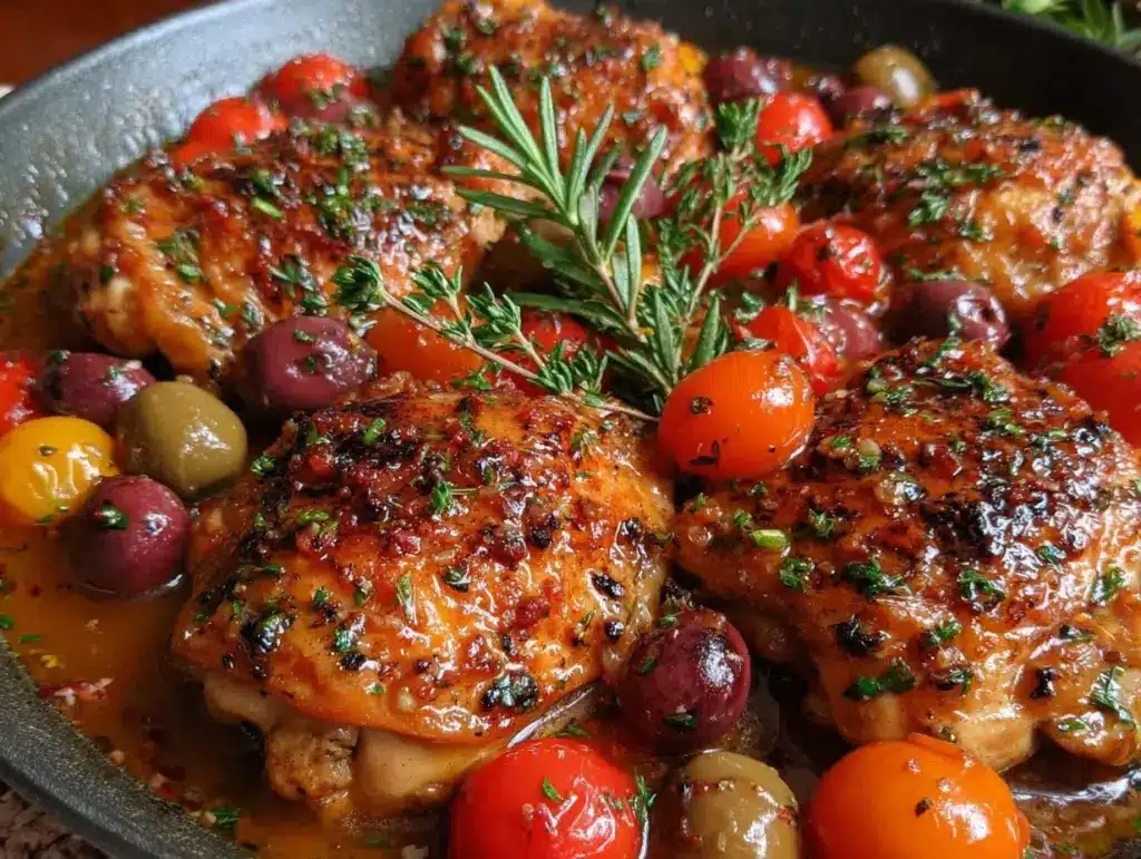 one-pan mediterranean chicken - featured image