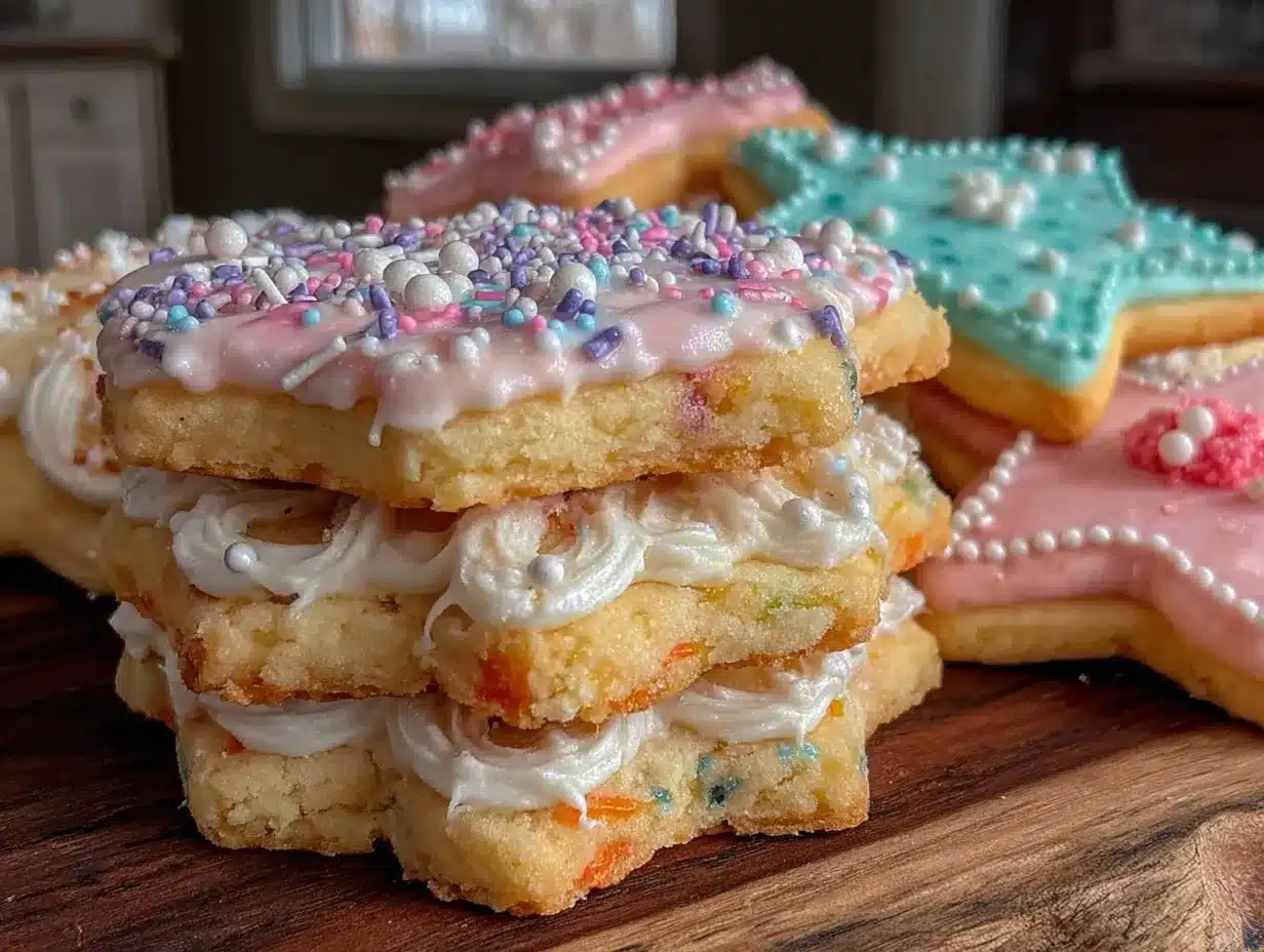 pastel sugar cookie cutouts preparation steps