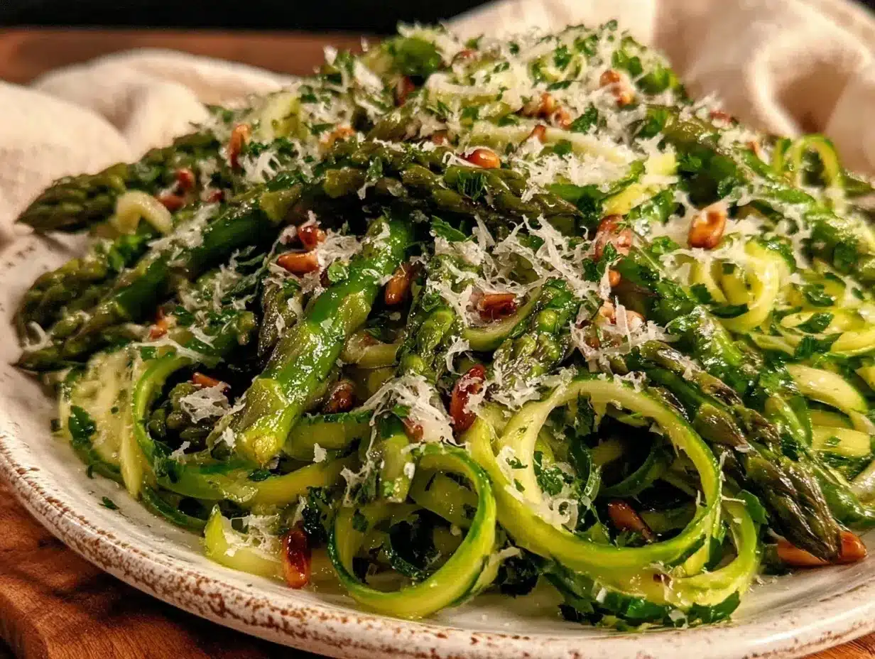 shaved asparagus salad preparation steps