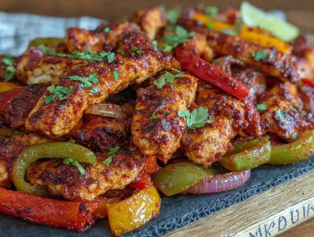 sheet pan chicken fajitas preparation steps