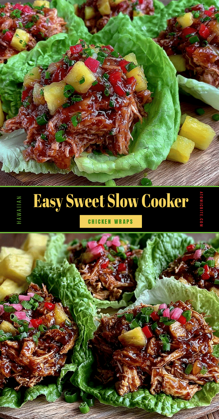 slow cooker hawaiian chicken lettuce wraps recipe