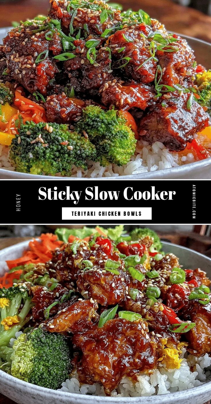 slow cooker honey teriyaki chicken bowls recipe