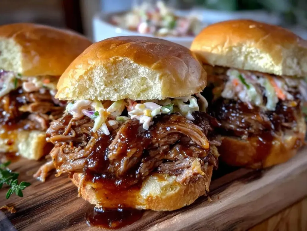 slow cooker pulled pork sliders - featured image