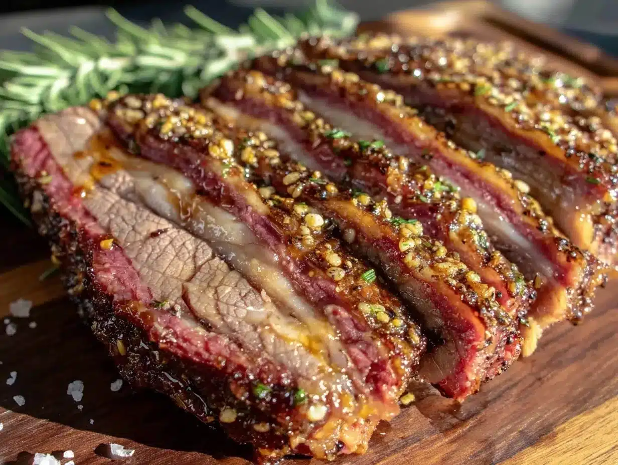 smoked brisket with coffee rub and bourbon glaze preparation steps