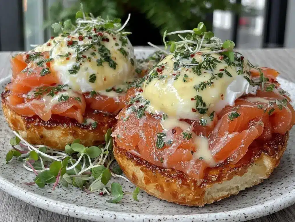 smoked salmon eggs benedict - featured image