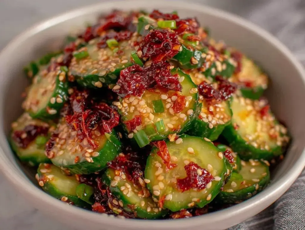 spicy Asian cucumber salad - featured image