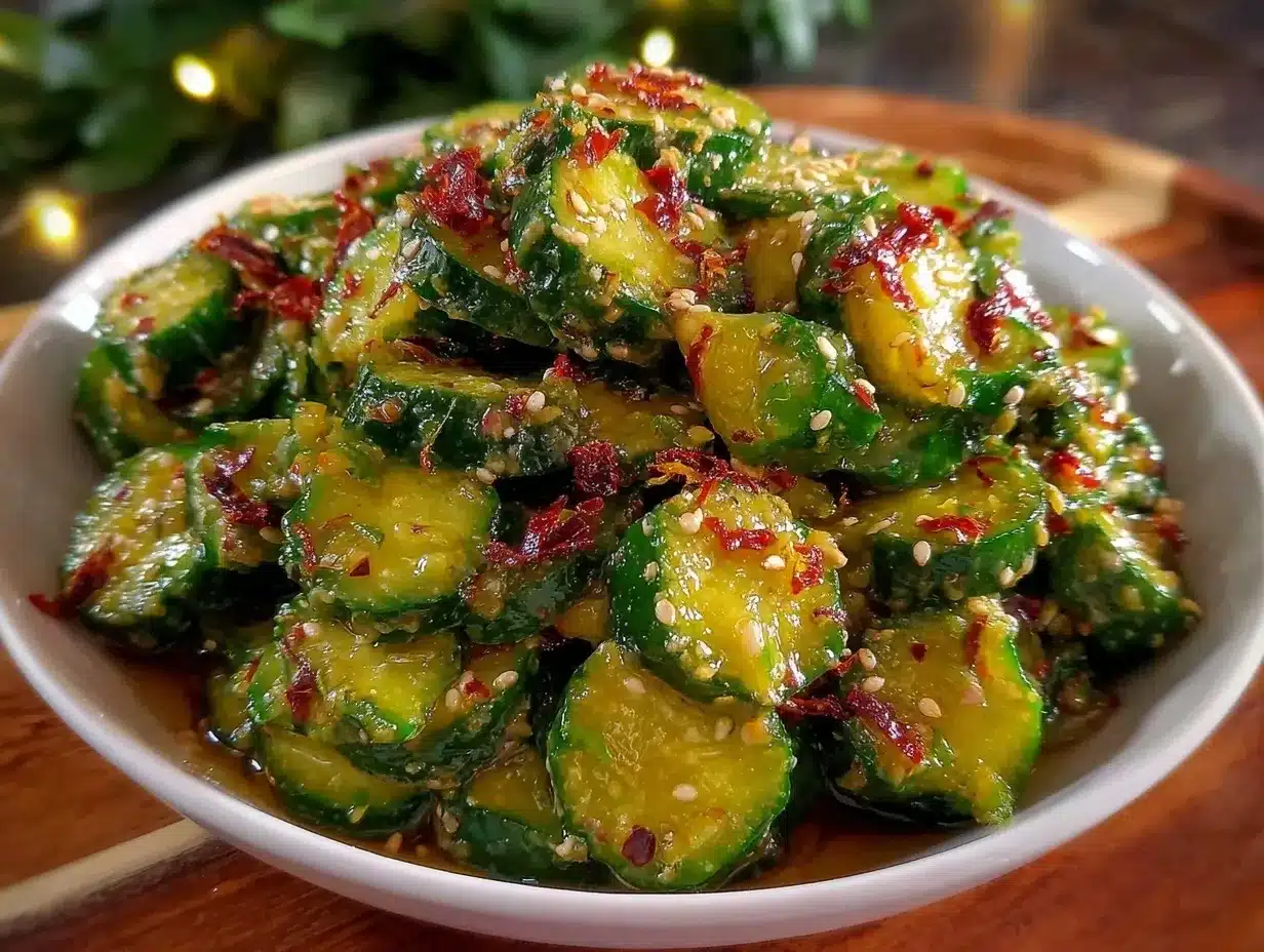 spicy Asian cucumber salad preparation steps