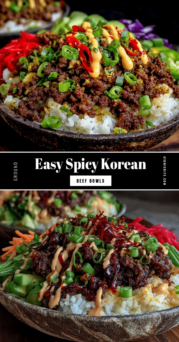 spicy korean ground beef bowls recipe