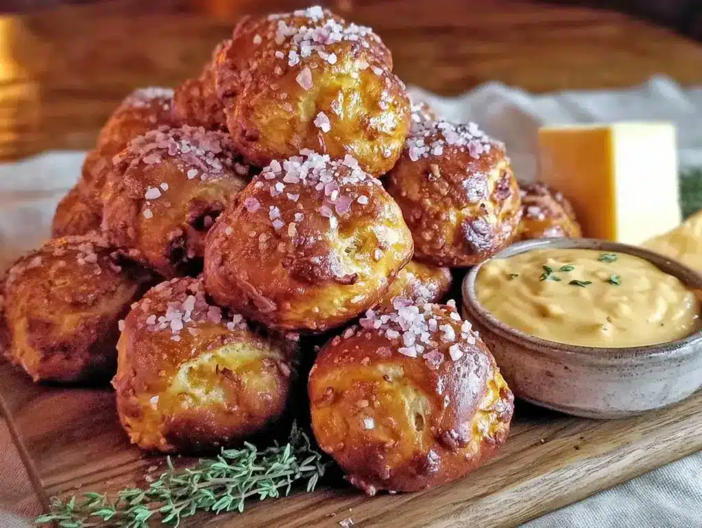 stadium-style soft pretzel bites - featured image