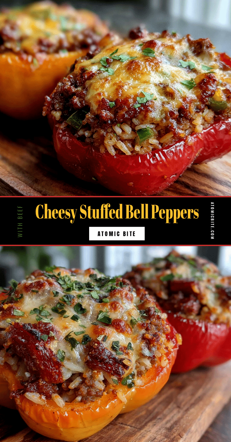 stuffed bell peppers with ground beef and rice recipe
