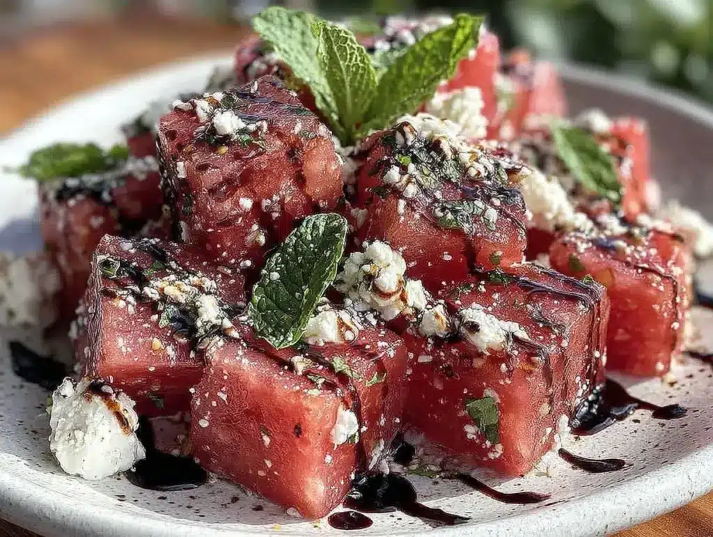watermelon feta mint salad - featured image